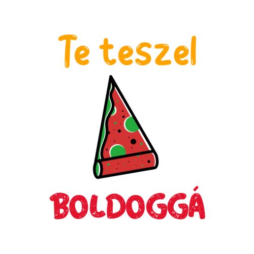 Pizzás póló M fehér unisex